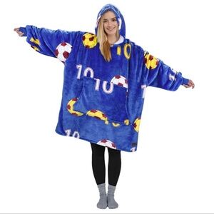 Catalonia oversized soccer theme blanket hoodie cozy warm loungewear OS